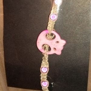 Handmade hemp skull bracelet